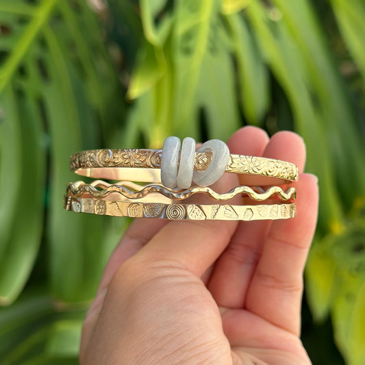 Ka'iulani Bangle With Jadeite Donuts