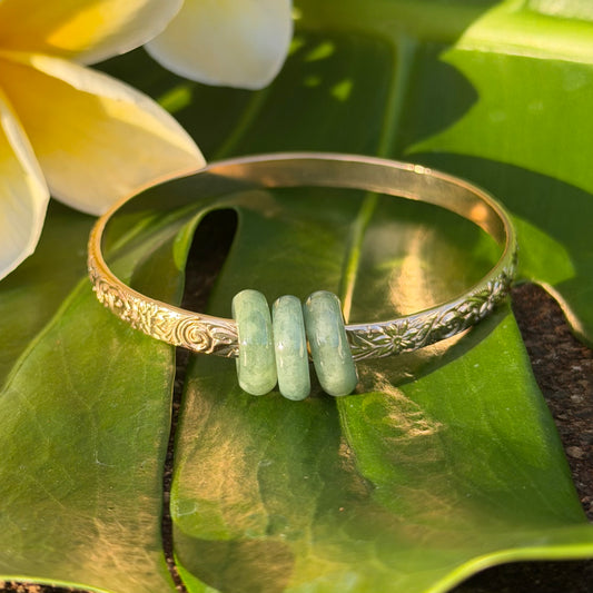 SZ 7 Ka’iulani Bracelet W\ Burmese Jade Donuts