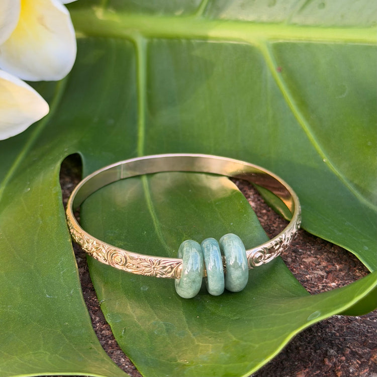 SZ 7 Ka’iulani Bracelet W\ Burmese Jade Donuts