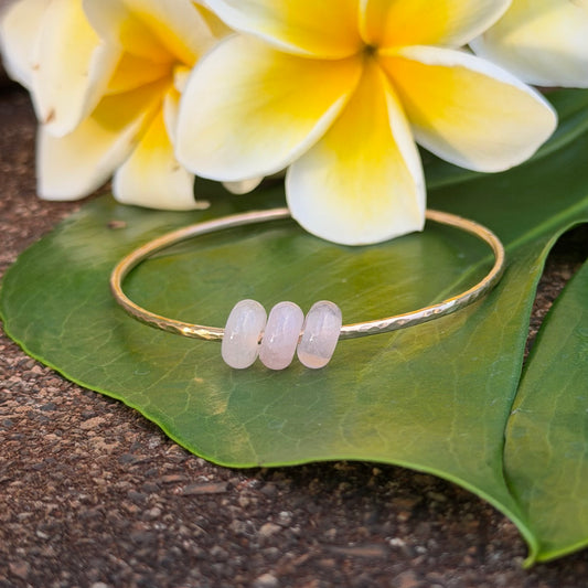 SZ 7.75 Rose Quartz Trio Bangle