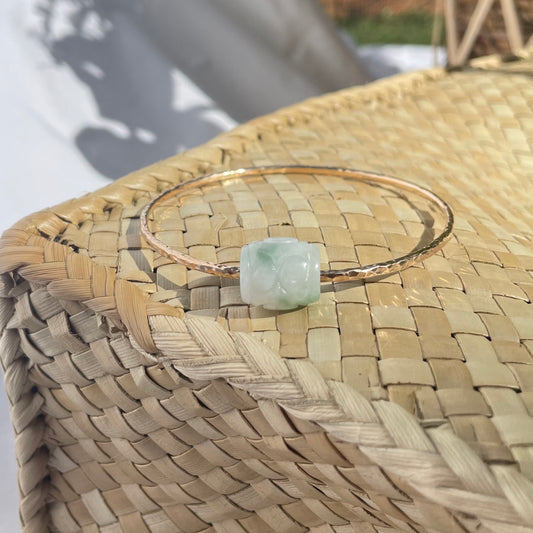 Jaded Carved Chunky Barrel Bangle