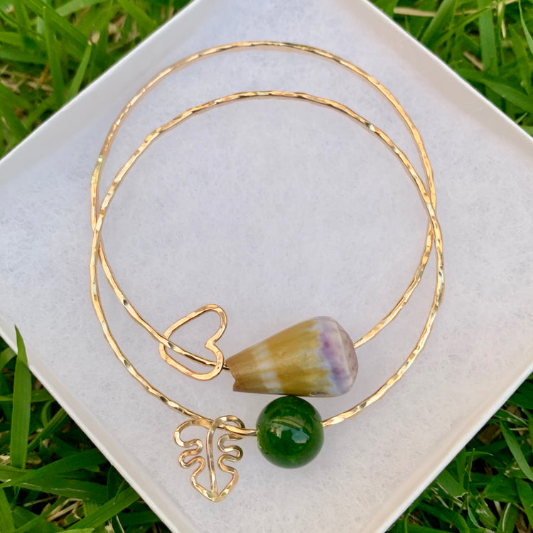 Jaded Emerald Bead Bangle