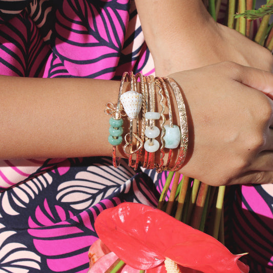 Jaded Carved Chunky Barrel Bangle