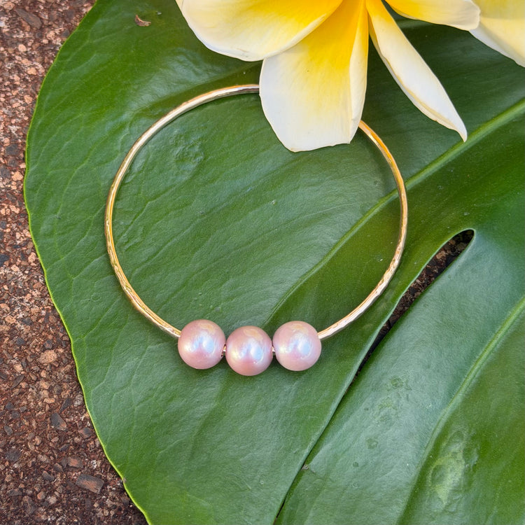 SZ 7.75 Triple Edison Pearl Bangle