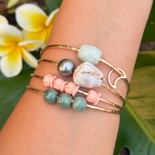 SZ 8.5 Burmese Bead Trio Bangle