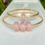 Lili'uokalani Bangle with Rose Quartz Chunky Donut