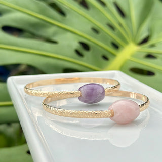 Liliʻuokalani Bangle w/ Amethyst Barrel