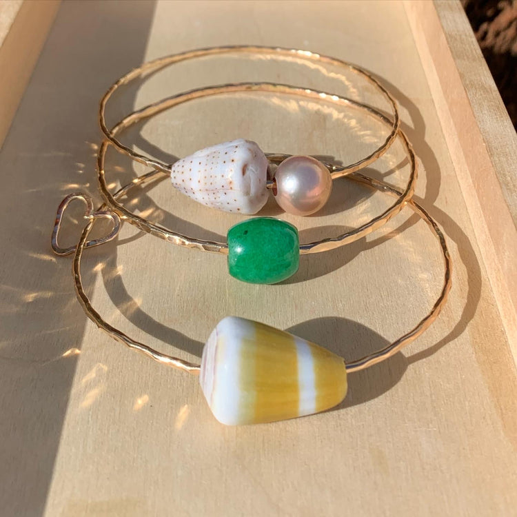 Golden-Yellow Cone Shell Bangle