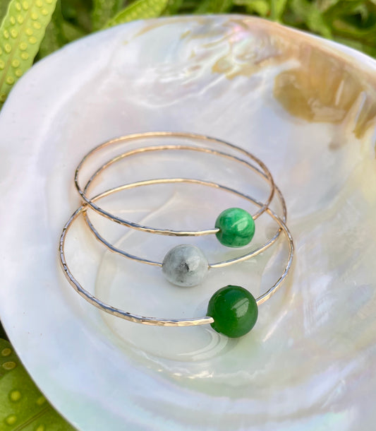 Jaded Emerald Bead Bangle