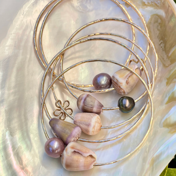 Deep Pastel Cone Shell Bangle
