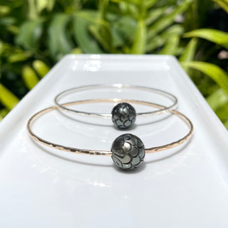 Carved Tahitian Pearl Bangle