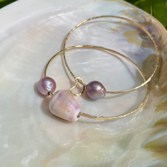 Deep Pastel Cone Shell Bangle