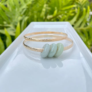 Jaded Lili'uokalani Bangle with Jadeite Donut Bead